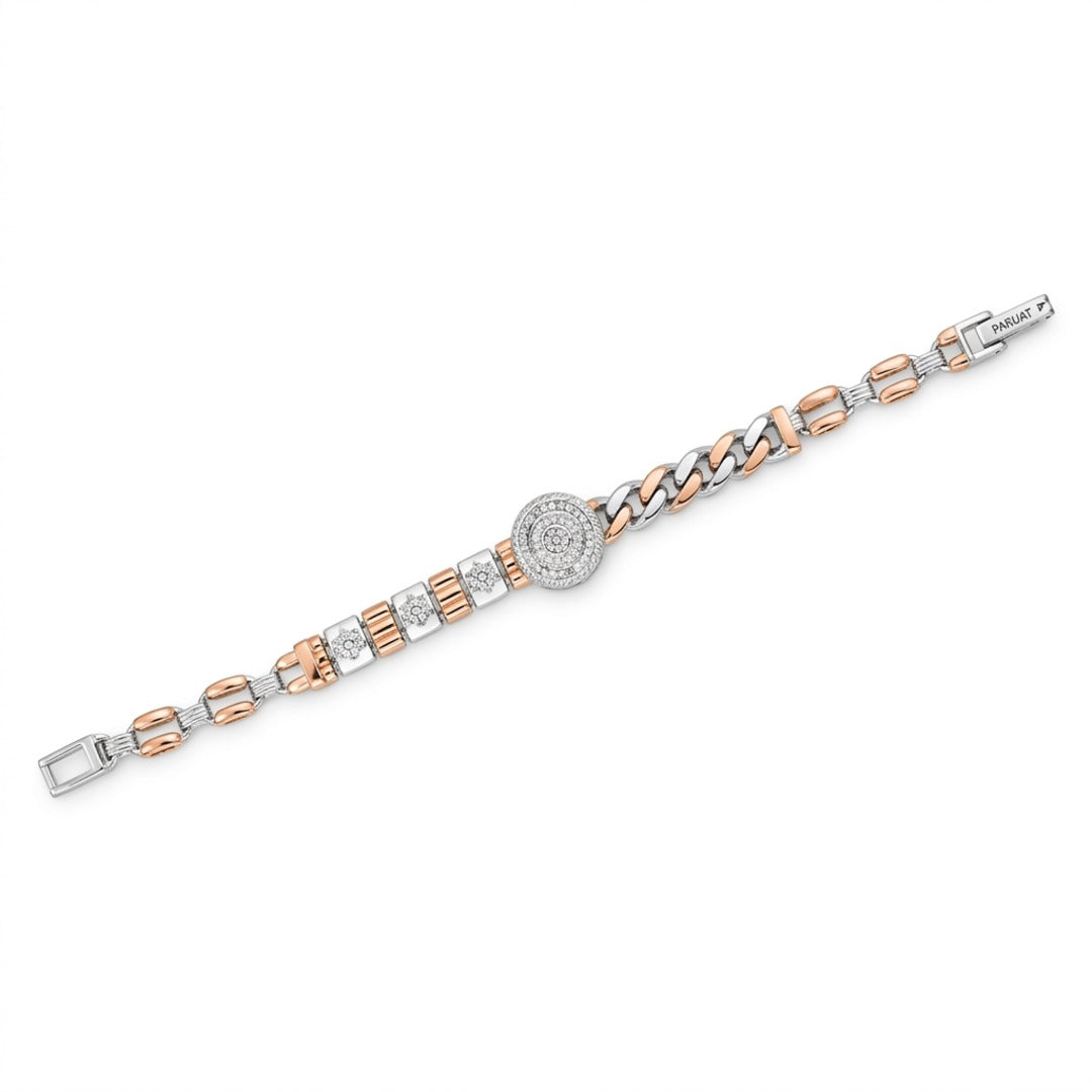 Orbit Pavé Disc Link Bracelet