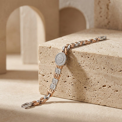 Orbit Pavé Disc Link Bracelet