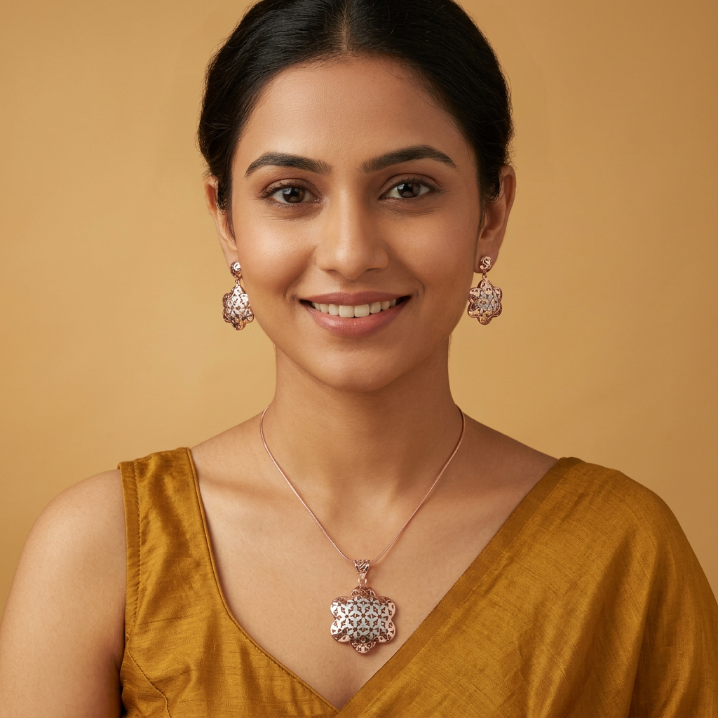 Pushpa Star Bloom Pendant Set