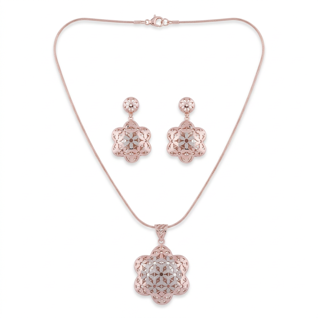 Pushpa Star Bloom Pendant Set