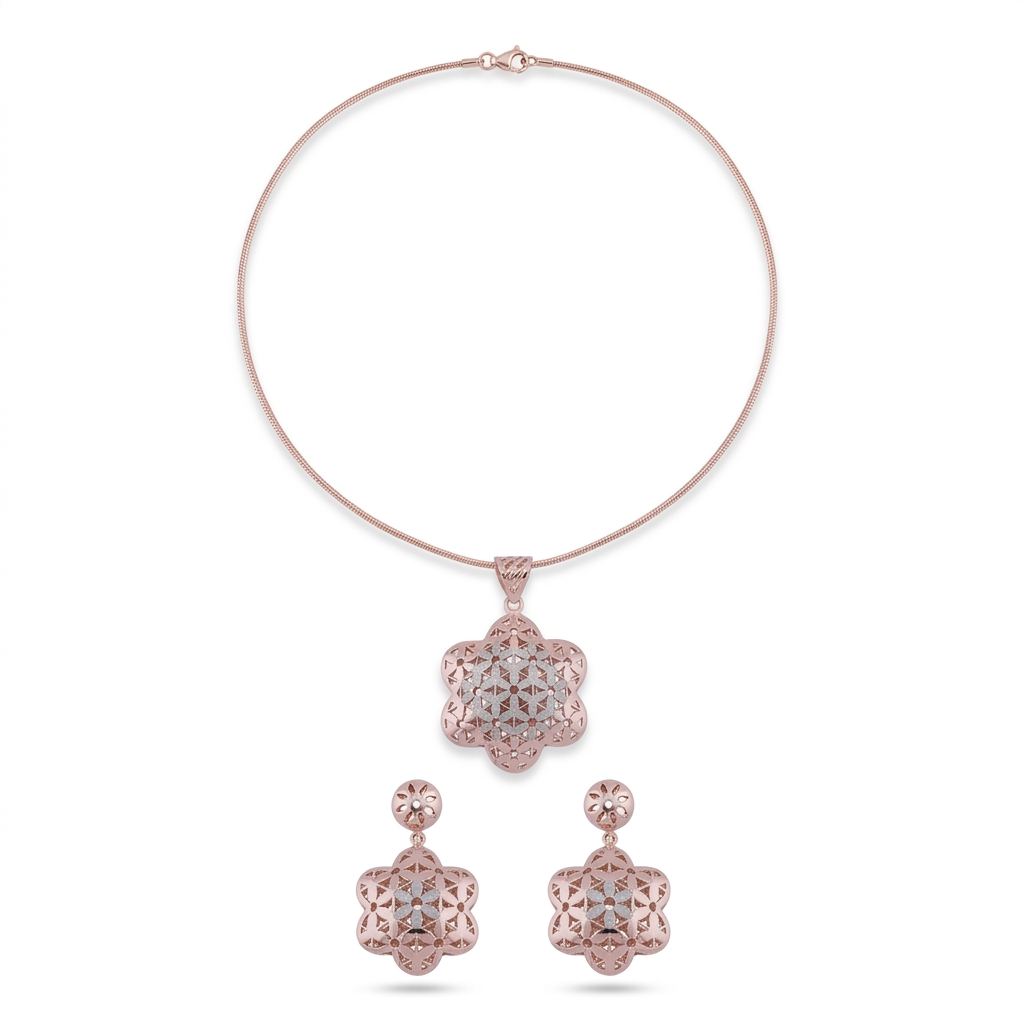 Pushpa Star Bloom Pendant Set