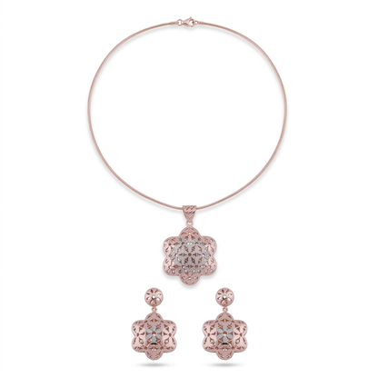 Pushpa Star Bloom Pendant Set