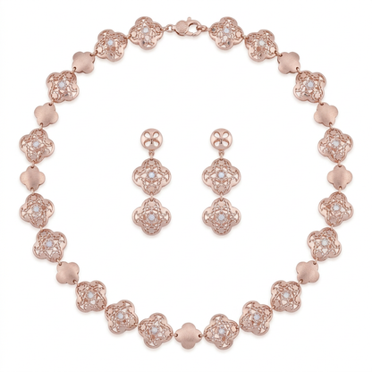 Quatra Clover Link Necklace Set