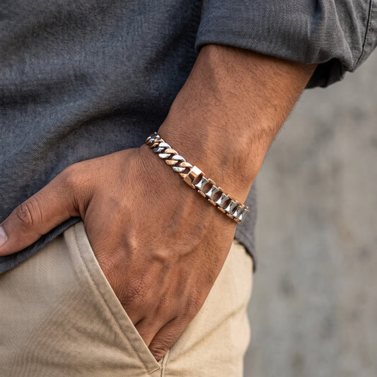 Rose Curb & Ladder Bracelet