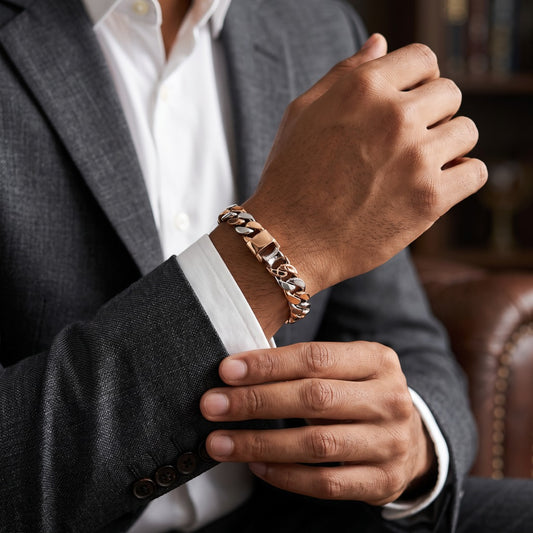 Rose Curb & Ladder Bracelet