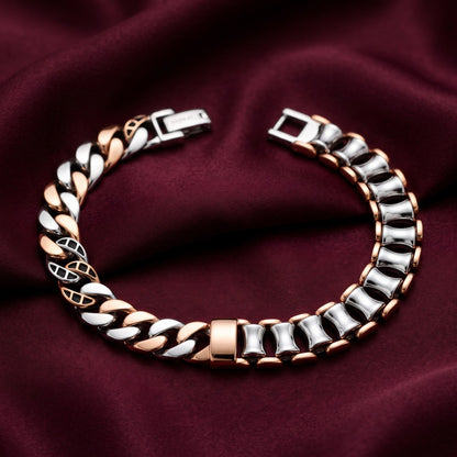 Rose Curb & Ladder Bracelet