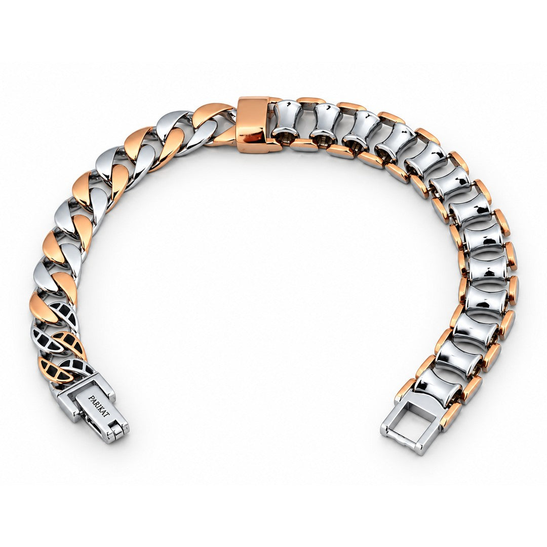 Rose Curb & Ladder Bracelet