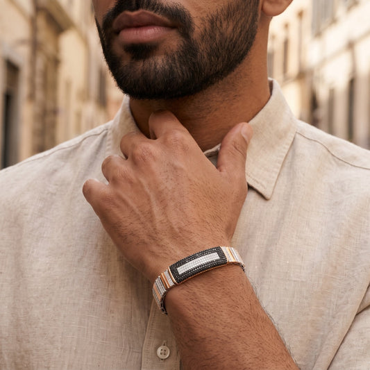 Rose Noir Frame ID Bracelet