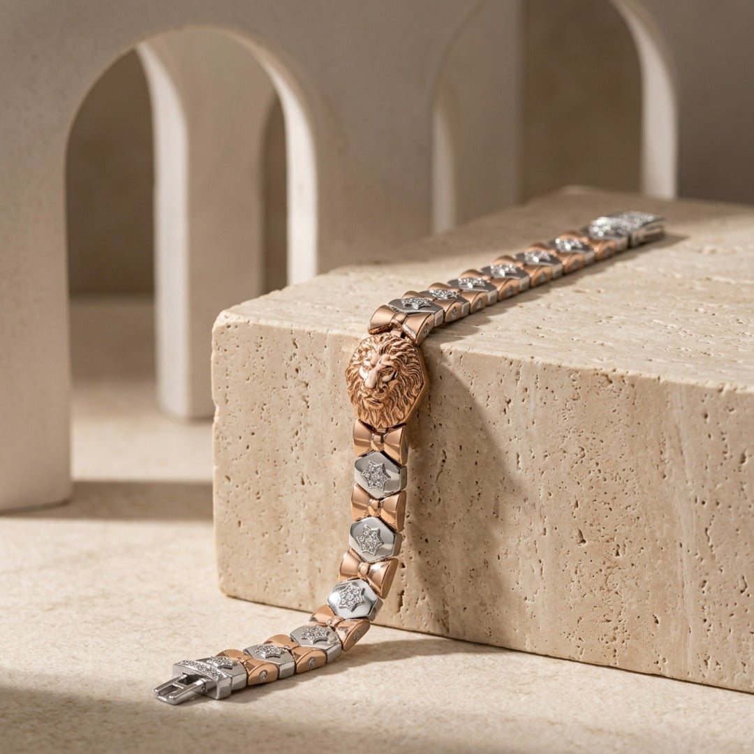 Simha Rose Lion Crest Bracelet