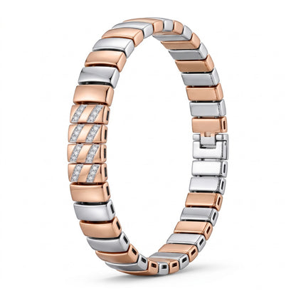 Stripe Pavé Bar Link Bracelet