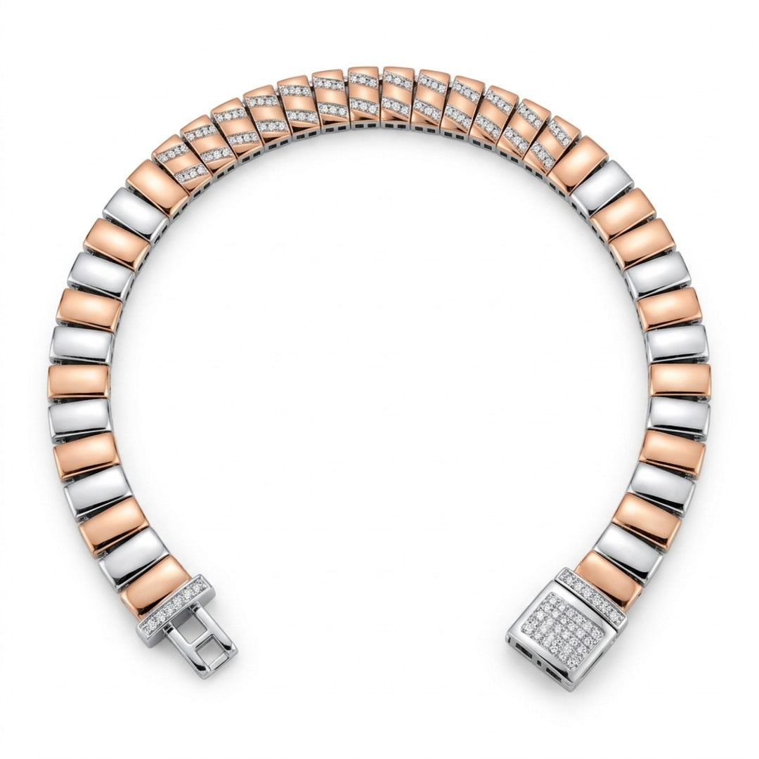 Stripe Pavé Bar Link Bracelet