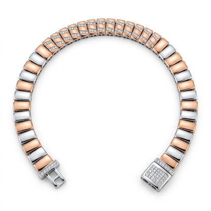 Stripe Pavé Bar Link Bracelet