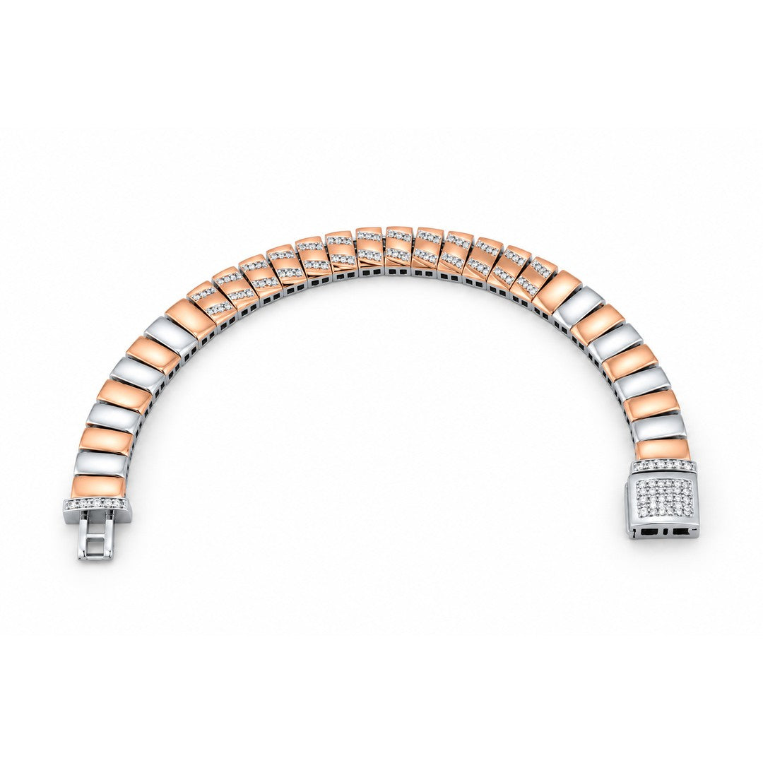 Stripe Pavé Bar Link Bracelet