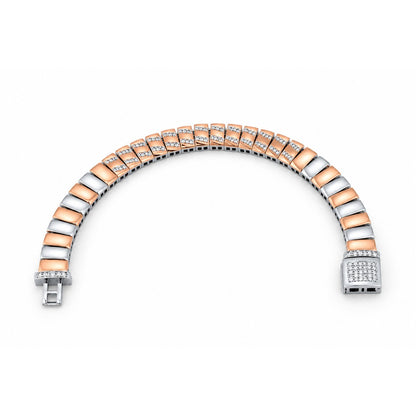 Stripe Pavé Bar Link Bracelet