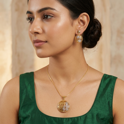 Surya Swirl Bloom Pendant Set