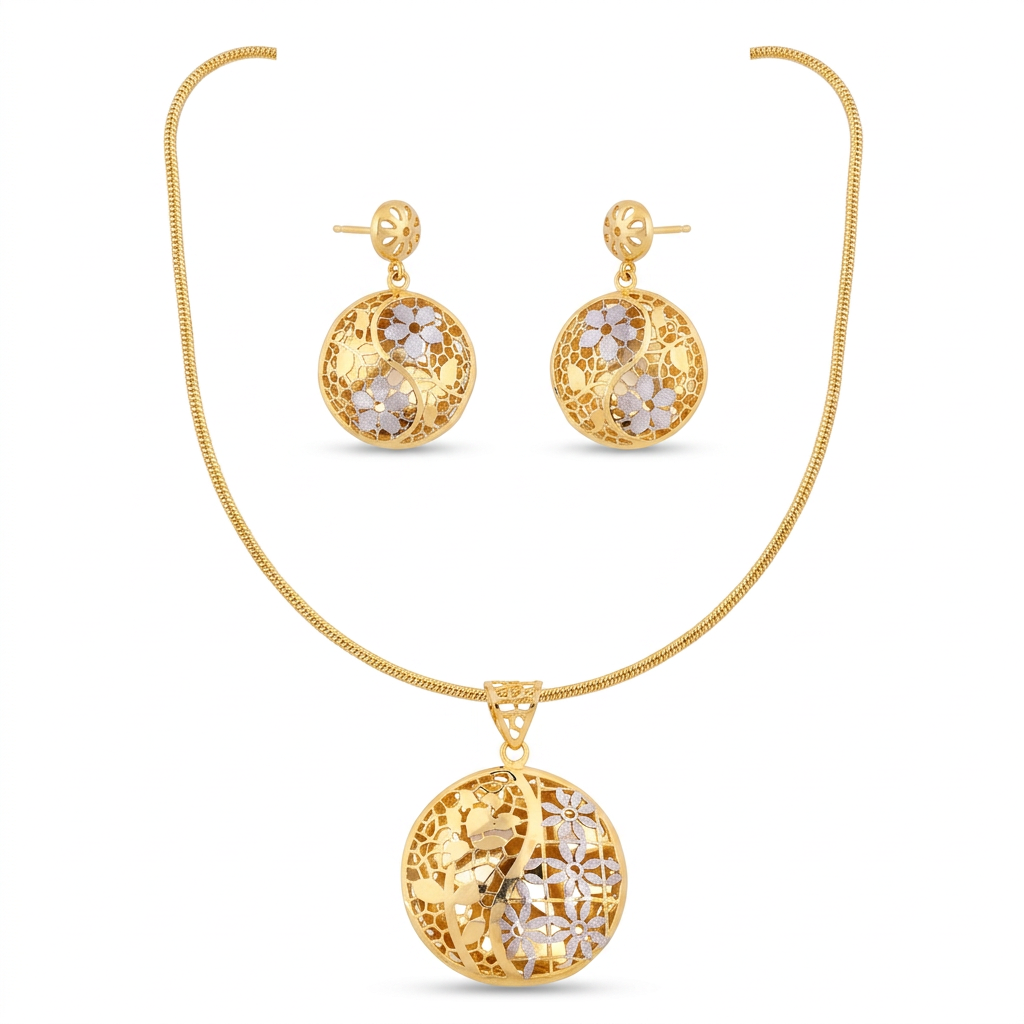 Surya Swirl Bloom Pendant Set