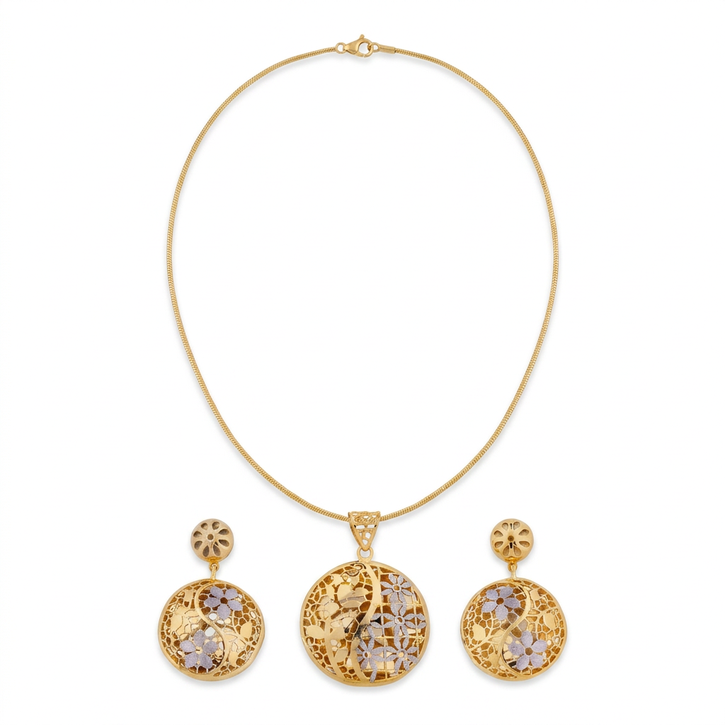 Surya Swirl Bloom Pendant Set