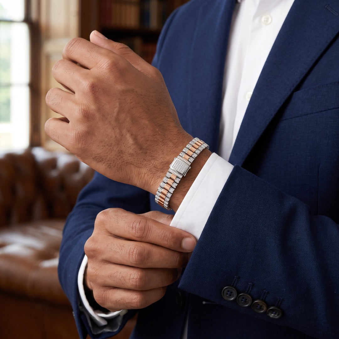 Triple Row Rose Pavé Bracelet