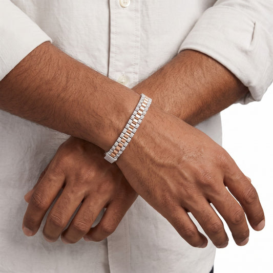 Triple Row Rose Pavé Bracelet