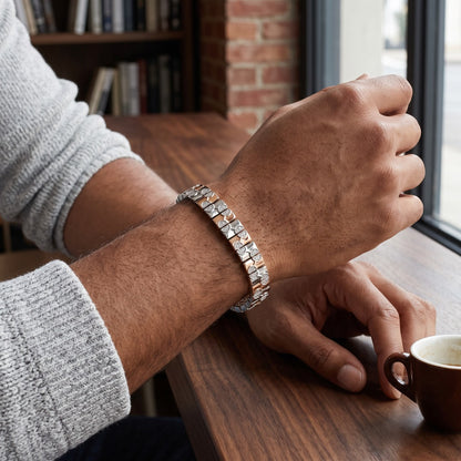Twin Bloom Pavé Link Bracelet