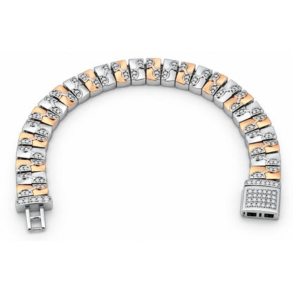 Twin Bloom Pavé Link Bracelet