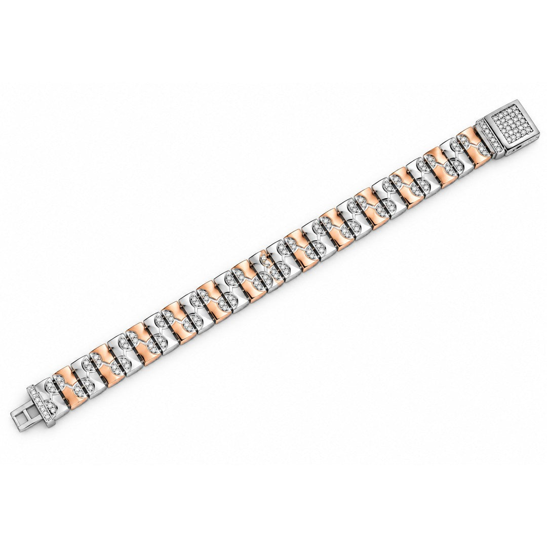 Twin Bloom Pavé Link Bracelet
