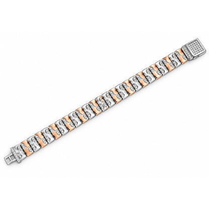 Twin Bloom Pavé Link Bracelet