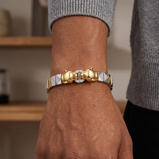 Twin Panther Stud Bracelet